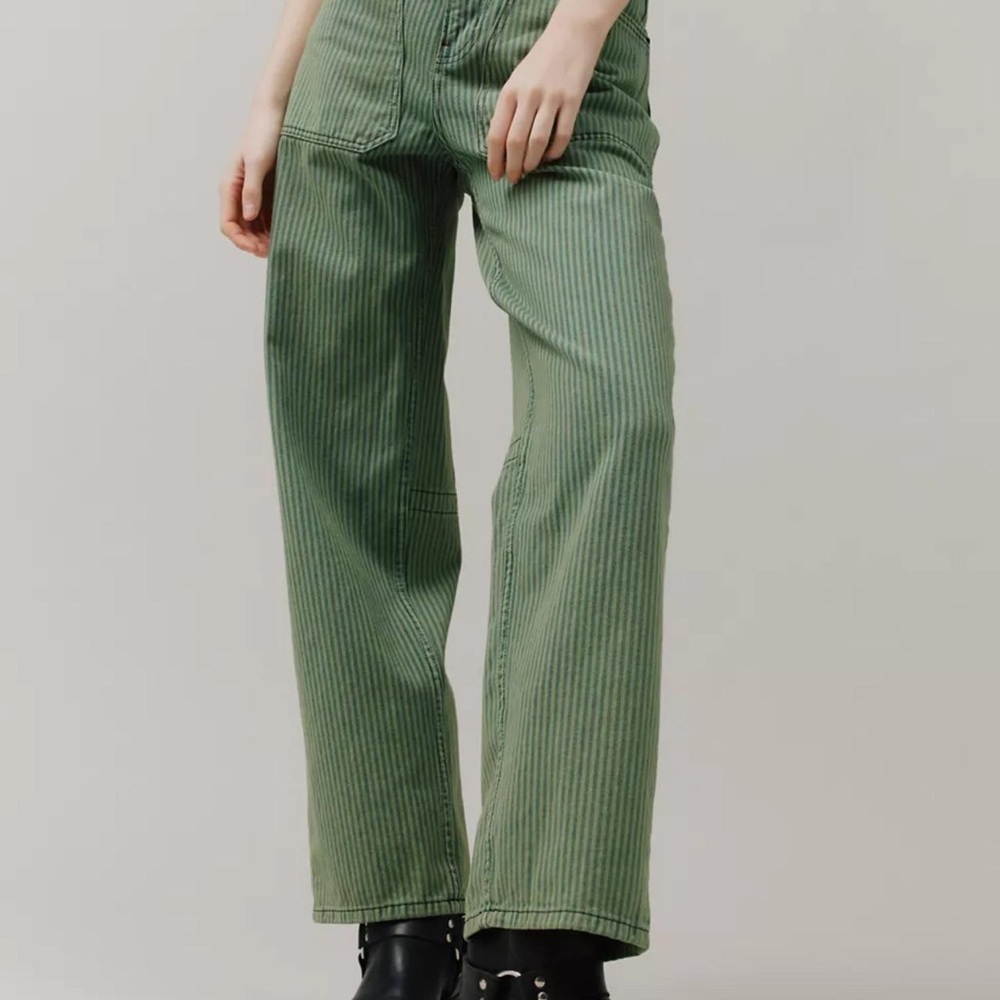 BDG Olive Striped Women's Straight Leg Jeans